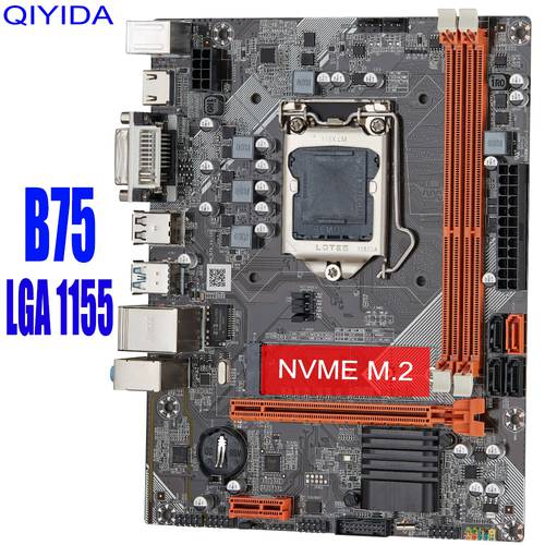 B75 Motherboard For Intel LGA 1155 i3 i5 i7 E3 DDR3 1333/1600MHz 16GB SATA3.0 USB3.0 PCI-E VGA GAME