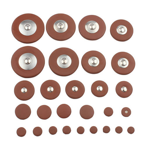 25/26/28 PCS Saxophone Leather Pad Tenor Sax Leather Pads Replacement for Alto Saxophone 8mm-37mm Cushion
