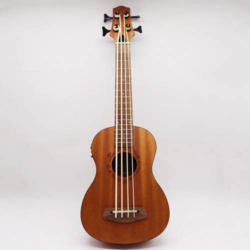 30 Inch Electric Ukulele Bass Guitar Full Okoume Wood Guitar Body Natural Color 4 String Mini Uk Bass Guitar Children Gift