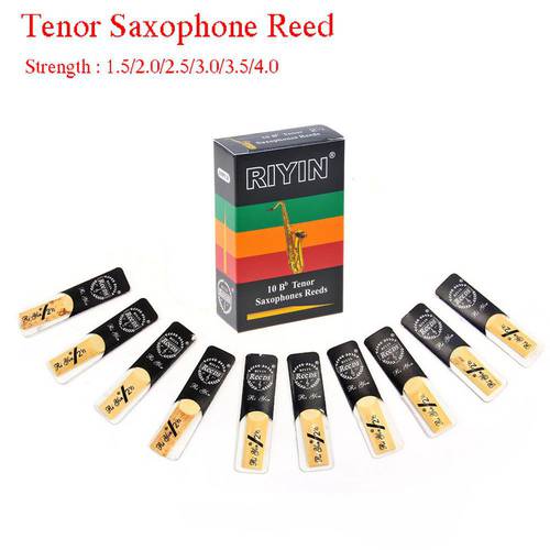 High Quality 10pcs Tenor Saxophone Reeds Bb Tone Strength 1.5 2.0 2.5 3.0 3.5 4.0 Sax Instrument Reed