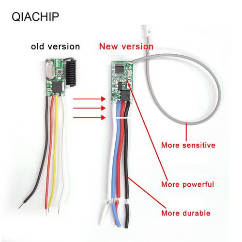 QIACHIP Universal Wireless 433 Mhz DC 3.6V-24V Remote Control Switch 433Mhz 1 CH RF Relay Receiver LED Light Controller DIY Kit