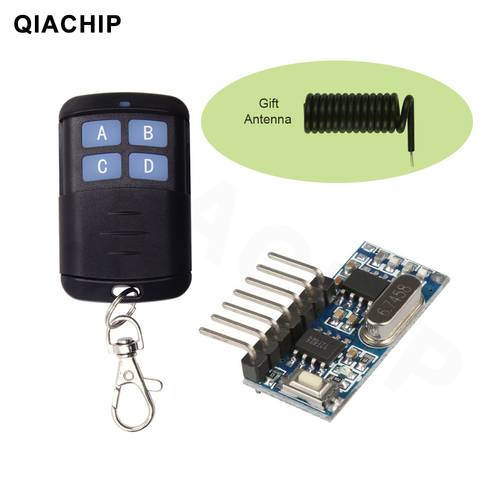 QIACHIP 433Mhz Wireless Remote Control switch Transmitter RF Learning Code Decoding Receiver Module 4CH RX480E gift antenna DIY