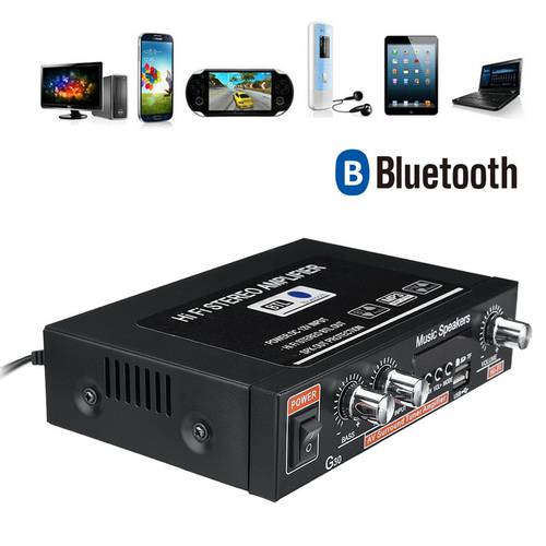 Universal G30 HIFI Bluetooth Car Audio Power Amplifier FM Radio Player Support TF / USB / DVD / MP3 with Remote Controller