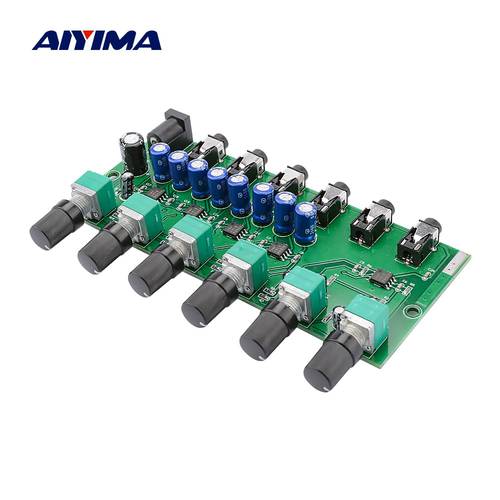 AIYIMA Stereo Audio Signal Mixer Board Headphone Driver Power Amplifier Mixing 3.5MM Jack 2 Way Input 4 Way Output DC5-12V