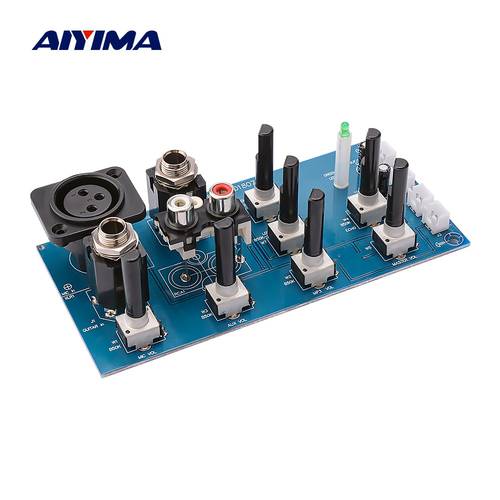 AIYIMA Microphone Reverb Preamplifier Board 2 Road EQ Tone Equalization With Aux DIY Sound Amplifier Home Theater
