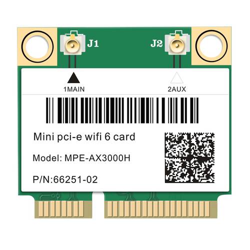 2974Mbps Wifi 6 Dual Band Wireless Half Mini PCI-E Network Wlan Wifi Card Bluetooth 5.0 802.11ax/ac 2.4Ghz/5Ghz Adapter MU-MIMO