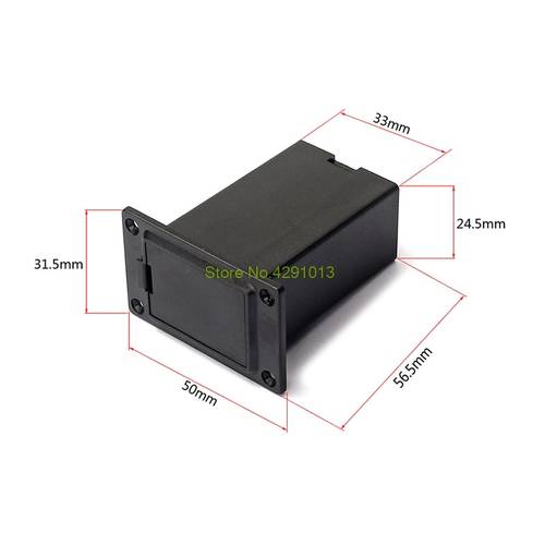 New 1pc 9V Battery Black Holder Case Box Compartment Cover Guitar Bass Pickup Shipping Support