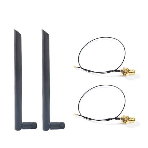 Dual band 6dbi Wireless WiFi Antenna RP-SMA + MHF4/IPX Pigtail Cable for AX200 AC9260 NGFF M.2 Wireless card WIFI/WLAN Modules