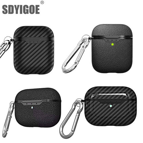 For airpods pro New case headphones case Box airpods cover Carbon Fibre texture design TPU soft shell case For airpods 3/2/1