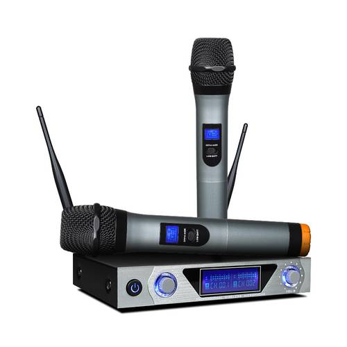 Ultra High Frequency Dual Handheld Wireless Microphone System MU-868 with LCD Display For Outdoor Wedding Conference Karaoke