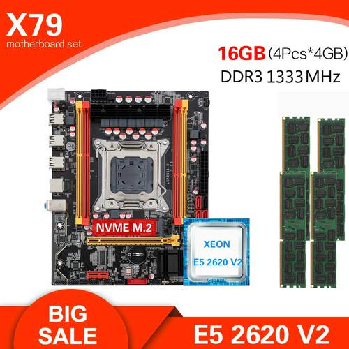 Kllisre X79 motherboard combo kit set LGA 2011 E5 2640 CPU 2*4GB = 8GB memory DDR3 1333 ECC RAM