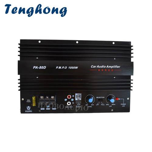 Tenghong High Power Car Subwoofer Amplifier Board 12V 1000W Power Amplifier Bass Sound Amplificador For Car Audio Speaker System