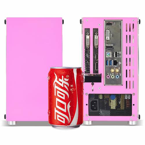 METALFISH T40 Mini ITX Case Gaming Computer White Chassis Compact Transpare PC Pink/blue/Red SFX PSU 7.5L Volume With Handle