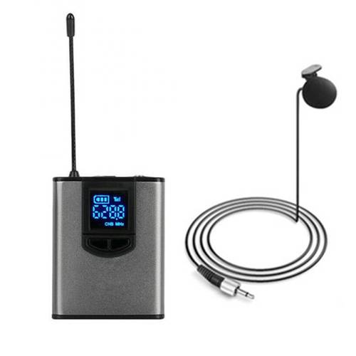 UHF Wireless Microphone Lavalier Headworn With Bodypack Transmitter Rechargeable Receiver 1/4