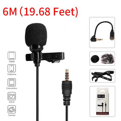 AirMic 6M Label Lavalier Recording Condenser Microphone for iPhone Android SONY Canon Nikon DSLR Audio Recorders
