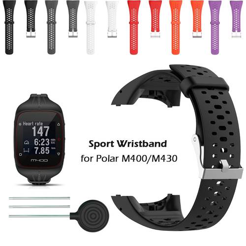 Hero Iand For Polar M430 Watch Band Strap Soft Silicone Replacement Wrist Strap for Polar M400 Watchband With Tool for M430
