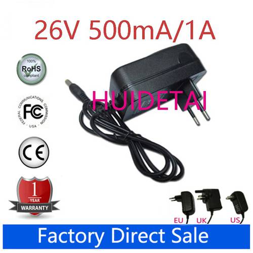26V 0.5A 500mA / 26V 1A 1000mA 5.5*2.5mm Universal AC DC Power Supply Adapter Wall Charger