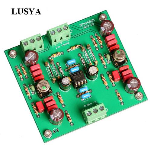 Lusya Field tube input bile OPA445BM two channels stereo Preamp audio board High pressure gold seal op amp T1383