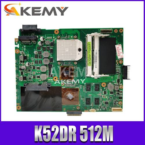 K52DR Laptop Motherboard AMD 1GB or AMD 512M GPU for ASUS K52DR A52DE K52DE A52DR K52D K52 original Notebook Mainboard