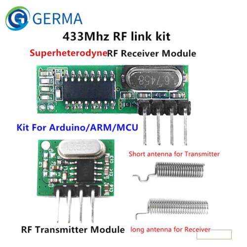 GERMA 433 Mhz Superheterodyne RF Receiver and Transmitter Module For Arduino Uno Wireless Module Diy Kit 433Mhz Remote Control