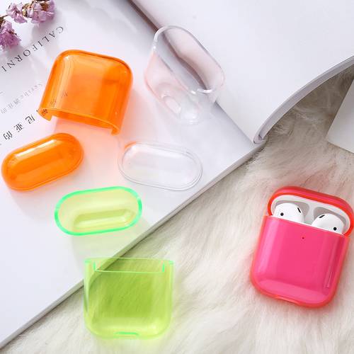Color Clear PC Cover For Airpods Case Transparent Earphone Case For Apple Airpods 2 1 For Airpod Air Pod Case Charging Box Shell