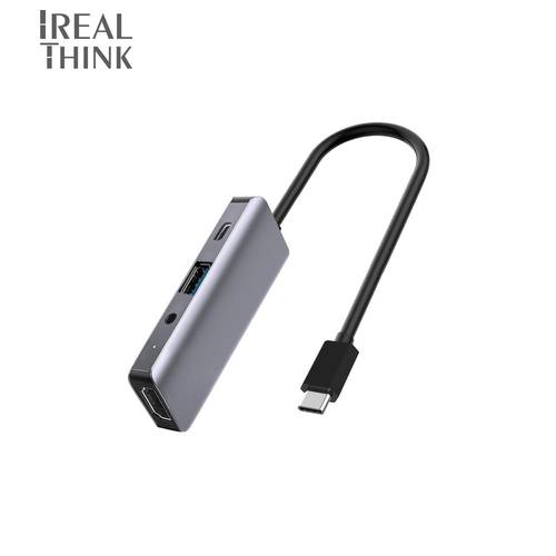 IREALTHINK Type-C Adapter USB C Hub Macbook Pro Accessories Splitter USB 3.0 Hub 100W PD charging Audio Full HD 4K For iPad