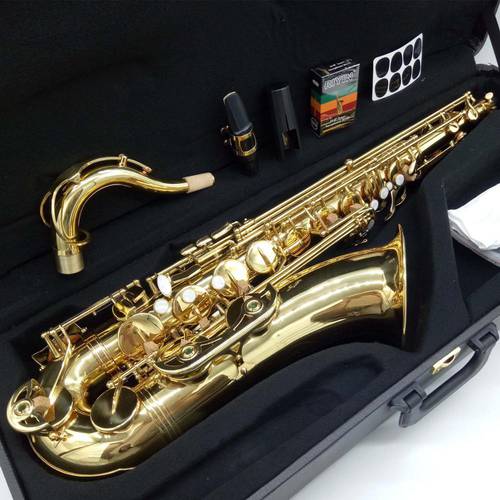 Free Shipping Music Fancier Club Tenor Saxophone Gold Lacquer Professional Tenor Sax With Case Reeds Neck Mouthpiece