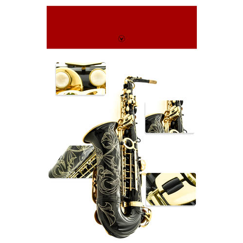 Hot Sale Black Saxophone Alto Brass Engraving Mode Black Gold Sax Musical Instruments Professional Alto Saxophone and Case