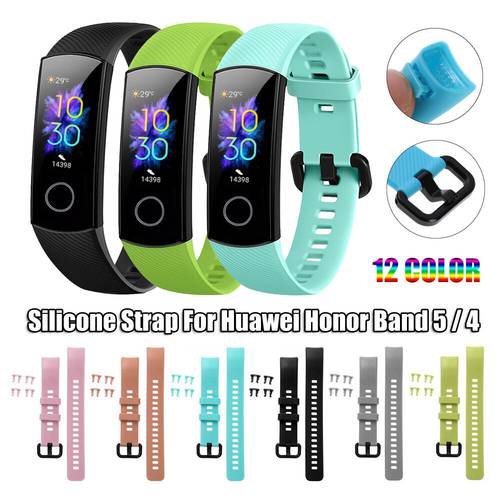 1PC New Colorful Coming Silicone Watch Band Replacement Bracelet Strap For Honor Band 5 4 Wristbands Sports Watch Band