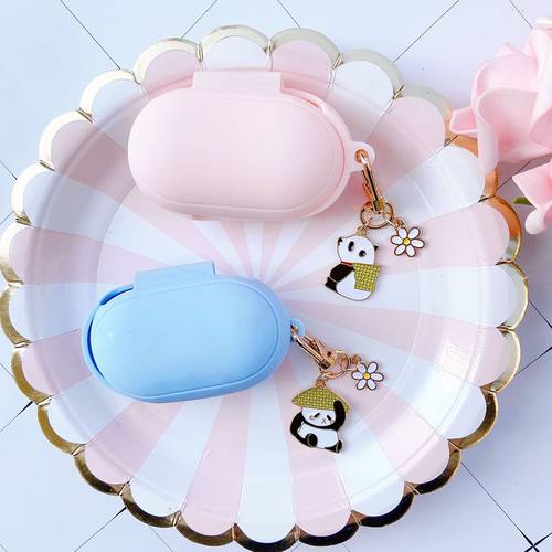 Cute Korean Silicone Case for Samsung Galaxy Buds / Buds+ Plus Cover Bluetooth Earphone Accessories Protect Sleeve Keyring Decor