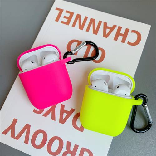 Fluorescent Color for Apple Airpods Pro 3 Case Solid Neon Color Earphone Protective Cover for Air pods 3 2 1 Headphone Case Box