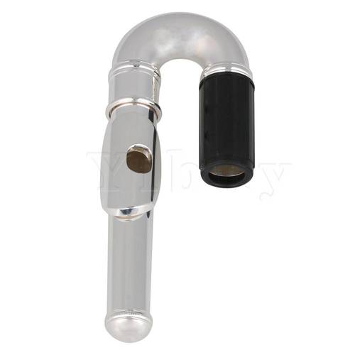 Yibuy Silver-plated Flute Curved Head Joint for Classic Instrument Flute