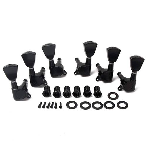 Acoustic Guitar Tuner 3 Left 3 Right Guitar Strings Tuning Pegs Machine Heads - PREMIUM QUALITY - (Black)