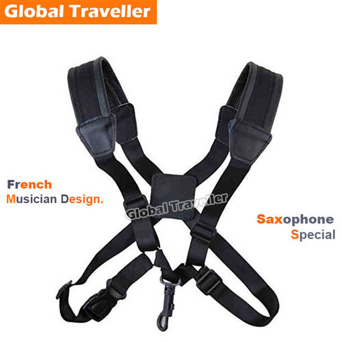 Adult Child Sax Strap leather Sax Shoulder Strap Harness Metal /Lock Hook Soft Saxphone Strap for Alto&Tenor Saxophone