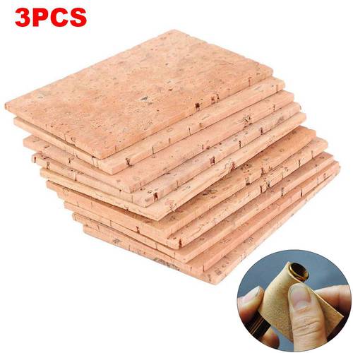 3PCS 60*40*2mm Natural Saxophone Cork Sheet Neck Joint Board Suitable for Alto/Soprano/Tenor Sax Musical Instrument Accessories