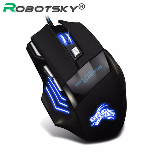 New H7 Gaming Mouse Wired 7 Buttons 5500 DPI Esports RGB Backlit Slient Mouse Professional Optical Office Mouse for PC Laptop