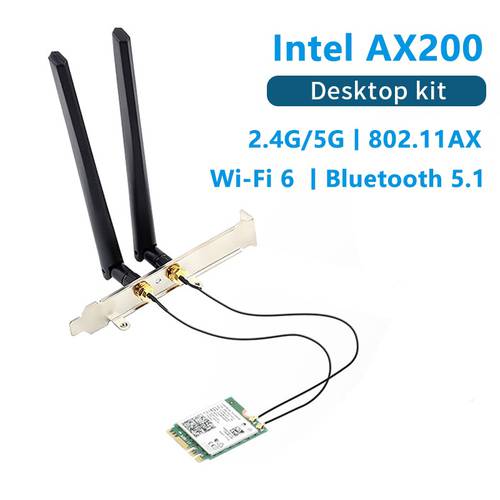 Wi-Fi 6E Intel AX210 Card Bluetooth 5.3 WiFi 6 Adapter 5374Mbps 2 In 1 Desktop Kit 10DBi Antenna 802.11ax 2.4G/5Ghz/6Ghz For PC