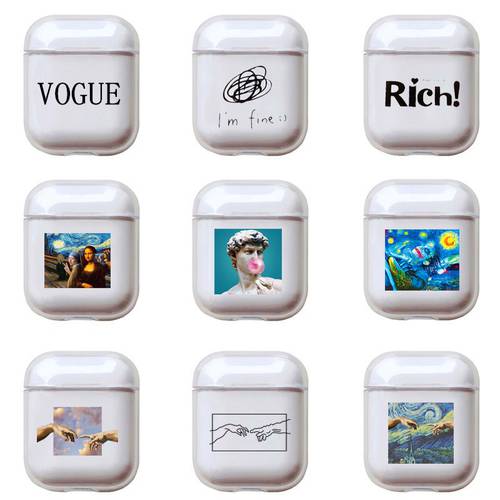 Cartoon Letters Hard Case For Apple Airpods 2 Cover Luxury Transparent Bluetooth Earphone Case Simple Headset Box For airpod Pro