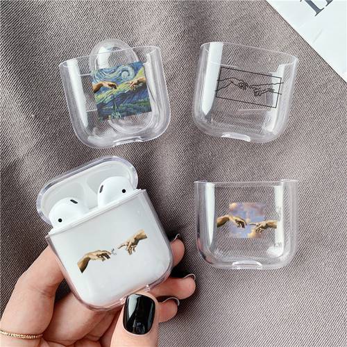 Abstract art pattern Hard case For Airpods Pro Case Luxury transparent Bluetooth earphone protective Case For Air pods 3/2 cases