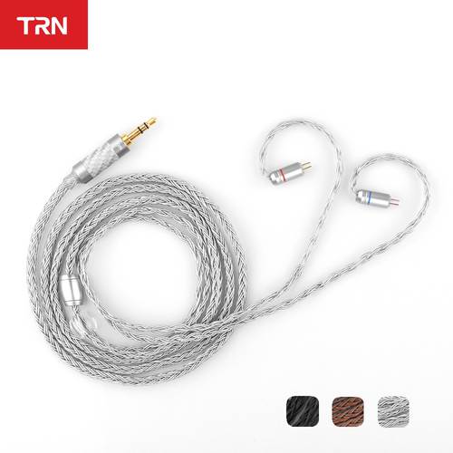 TRN Cable T2 16 Core Silver Plated CABLE HIFI Upgrade Cable MMCX/2Pin Connector For TRN V90 BA5 V80 T2 C10 C16 ZS10 AS10 S2