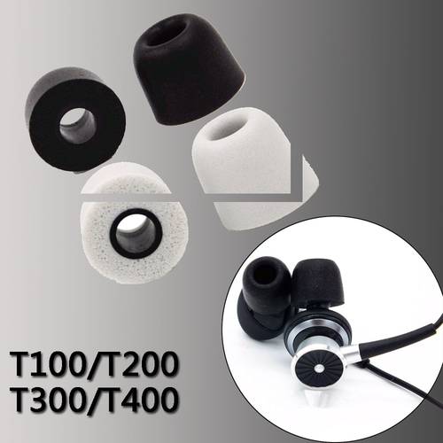 2 Pcs In-Ear Earphone Memory Foam Earbuds T100 T200 T300 T400 Soft Noise Isolating Replacement Eartips Black Grey Free shipping