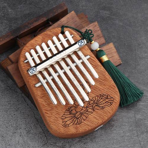 GECKO 8 Key Kalimba African Finger Thumb Piano Full Veneer Camphor Wooden Keyboard Percussion Instrument Music Gift for Beginner