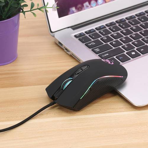 Mouse Adjustable 3200 DPI High-end Optical Gaming Mouse with 7 Bright Colors LED Backlit and Ergonomics Design For LOL CS