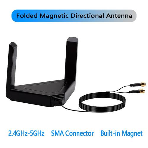 6DBi 120CM RP-SMA External Magnet Antenna Dual Band 2.4GHz 5GHz For M.2 WiFi Card For Desktop PCIe WiFi Bluetooth Card Router