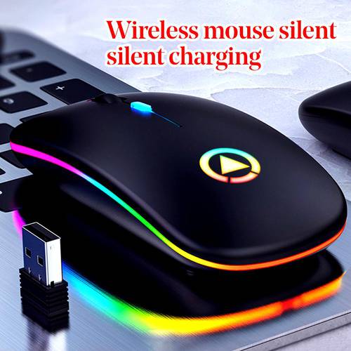 1Pc 2.4GHz Rechargeable Wireless Silent Colorful LED Mice Optical Ergonomic Gaming Mouse for Windows 98 SE/SME/2000/SXP/2003