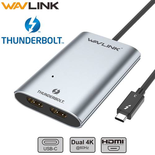 Thunderbolt 3 Dual HDMI-Copmatible Display Aadapter USB C Hub Converter Support 4K Ultra HD Display Type C Splitter For Mac OS