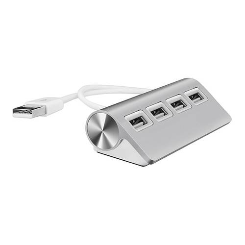 USB HUB, Premium 4 Port Aluminum USB Hub with 11 inch Shielded Cable for iMac, Mac Books, PCs and Laptops