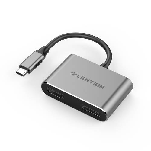 USB C to HDMI & DisplayPort Dual 4K Displays Digital AV Adapter for MacBook Pro (Thunderbolt 3), 2018 2019 Mac Air/iPad Pro, XPS