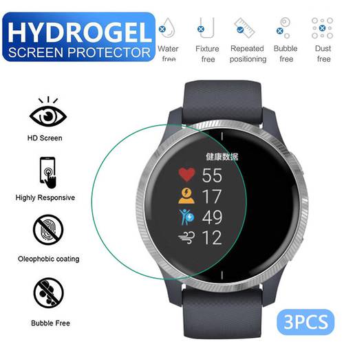 3PCS TPU Hydrogel Soft Transparent Screen Protection Film For Garmin Venu Watch Screen Protector Smart Watch Accessories