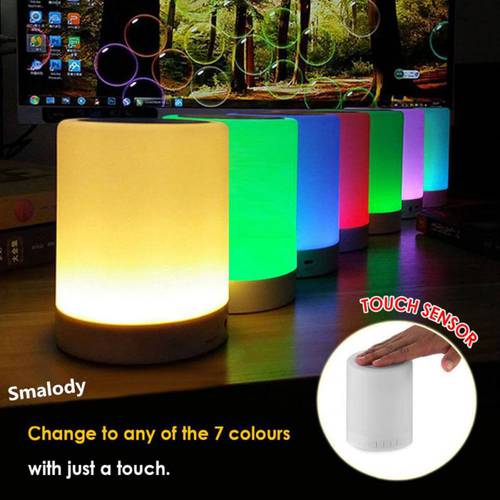 Portable Wireless Speaker Player Touch Pat Light Bluetooth Speaker Colorful LED Night Light Bedside Table Lamp for Better Sleeps